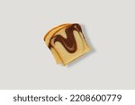 sliced of  homemade chocolate marble cakes isolated on a white background. 