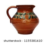 old clay jug isolated on white... | Shutterstock . vector #1155381610