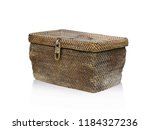 old wicker box isolated on... | Shutterstock . vector #1184327236
