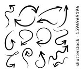hand drawn arrow vector icons... | Shutterstock .eps vector #1596969196