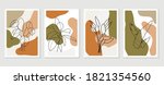 botanical wall art vector set.... | Shutterstock .eps vector #1821354560