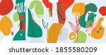 hand painted illustrations wall ... | Shutterstock .eps vector #1855580209