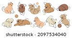 cute dogs doodle vector set....