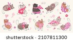 cute cat with little heart for... | Shutterstock .eps vector #2107811300