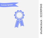  badge with ribbons icon. award ... | Shutterstock .eps vector #322309343