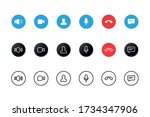 set of video call icons. video... | Shutterstock .eps vector #1734347906