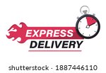 express delivery with stopwatch ... | Shutterstock .eps vector #1887446110