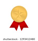 gold medal with a star and with ... | Shutterstock .eps vector #1293412480