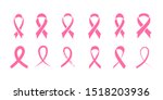 set of pink ribbons. vector... | Shutterstock .eps vector #1518203936