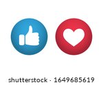 thumb up and heart. like vector ... | Shutterstock .eps vector #1649685619