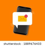smartphone with message... | Shutterstock .eps vector #1889676433