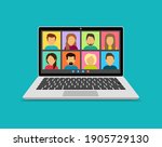 video conference with people... | Shutterstock .eps vector #1905729130