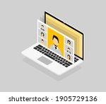video conference with people... | Shutterstock .eps vector #1905729136