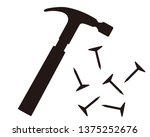 nail vector illustration.hammer ... | Shutterstock .eps vector #1375252676