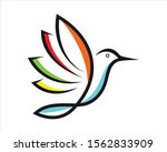 Logo Design Bird Monoline Vector