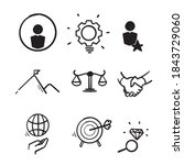hand drawn doodle icon symbol... | Shutterstock .eps vector #1843729060