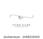 initial ai beauty monogram and... | Shutterstock .eps vector #1458210410