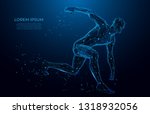 human body low poly wireframe.  ... | Shutterstock .eps vector #1318932056