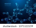 scientific molecule low poly... | Shutterstock .eps vector #1371122159