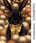 Cute Black Rabbits With Gifts...