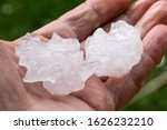 Hail stones being held in hand