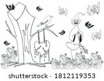 coloring book for halloween.... | Shutterstock .eps vector #1812119353