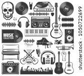 set of vector music elements.... | Shutterstock .eps vector #1050722699