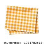 Yellow checkered folded cloth...
