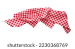 Red checkered towel isolated...