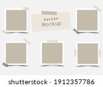 set of square photo frames with ... | Shutterstock .eps vector #1912357786