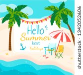 poster hello to summer  best... | Shutterstock .eps vector #1342052606