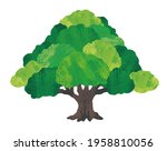 watercolor collage big tree... | Shutterstock . vector #1958810056