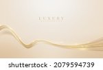 gold curve line on pastel cream ... | Shutterstock .eps vector #2079594739