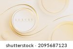 circle frame and gold ribbon... | Shutterstock .eps vector #2095687123