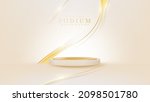 realistic cream color podium... | Shutterstock .eps vector #2098501780