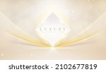 square frame with golden curves ... | Shutterstock .eps vector #2102677819