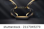 product podium and golden... | Shutterstock .eps vector #2117345273