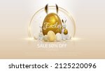 realistic 3d rabbit with easter ... | Shutterstock .eps vector #2125220096