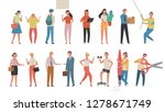 people who are doing various... | Shutterstock .eps vector #1278671749