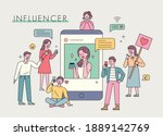 influencer advertising... | Shutterstock .eps vector #1889142769
