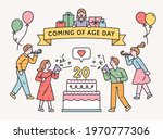 people are celebrating around a ... | Shutterstock .eps vector #1970777306