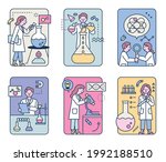 cute scientist characters are... | Shutterstock .eps vector #1992188510