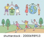 people collecting and high... | Shutterstock .eps vector #2000698913