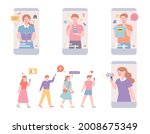 on the mobile screen ... | Shutterstock .eps vector #2008675349