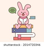 cute rabbit student character.... | Shutterstock .eps vector #2014720346