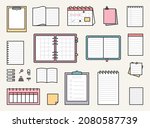 various stationery for taking... | Shutterstock .eps vector #2080587739