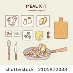 meal kit for home cooking.... | Shutterstock .eps vector #2105972333