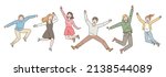 young people are jumping... | Shutterstock .eps vector #2138544089