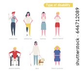 type of disability women... | Shutterstock .eps vector #646712089