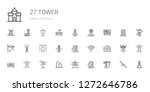 Tower Icons Set. Collection Of...